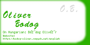 oliver bodog business card